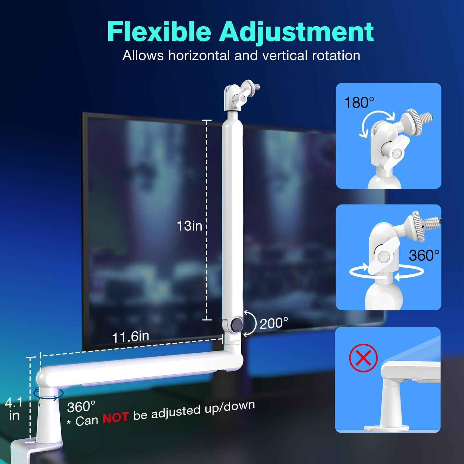 FIFINE BM88 PREMIUM BOOM ARM STAND WHITE