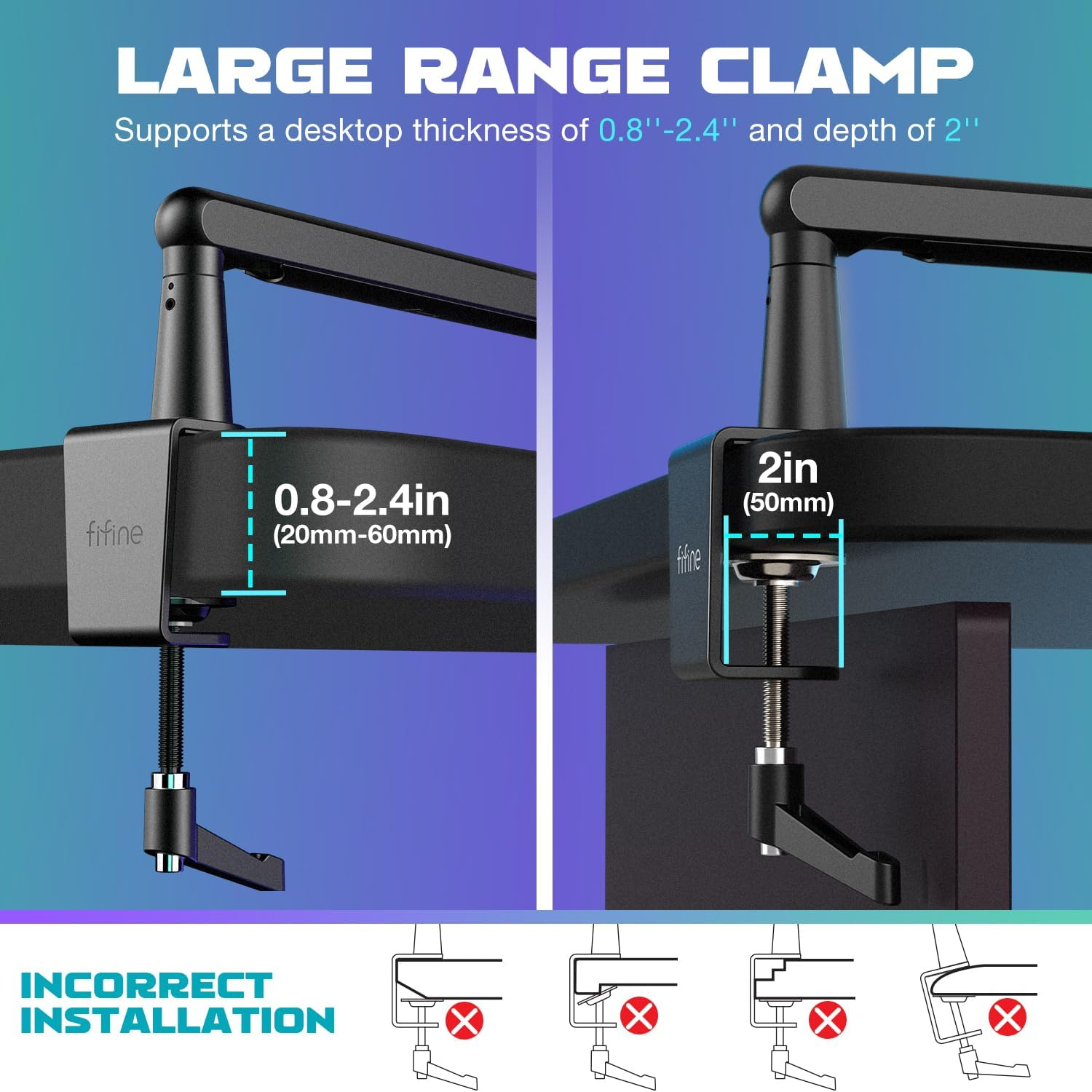 FIFINE BM88 PREMIUM BOOM ARM STAND BLACK