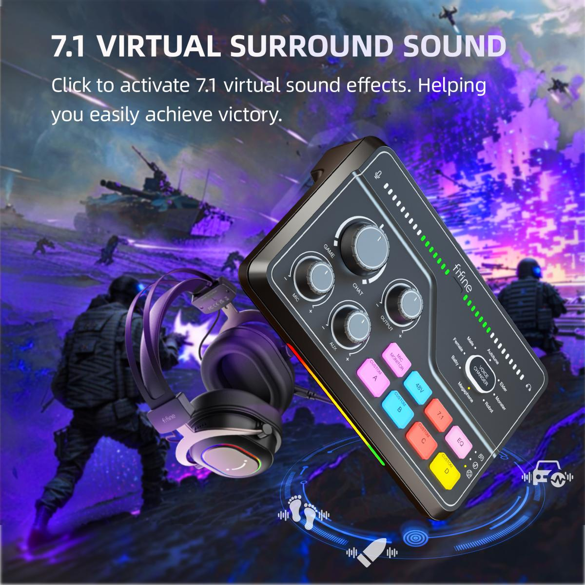 FIFINE SC8 USB AUDIO MIXER FOR PC PS4