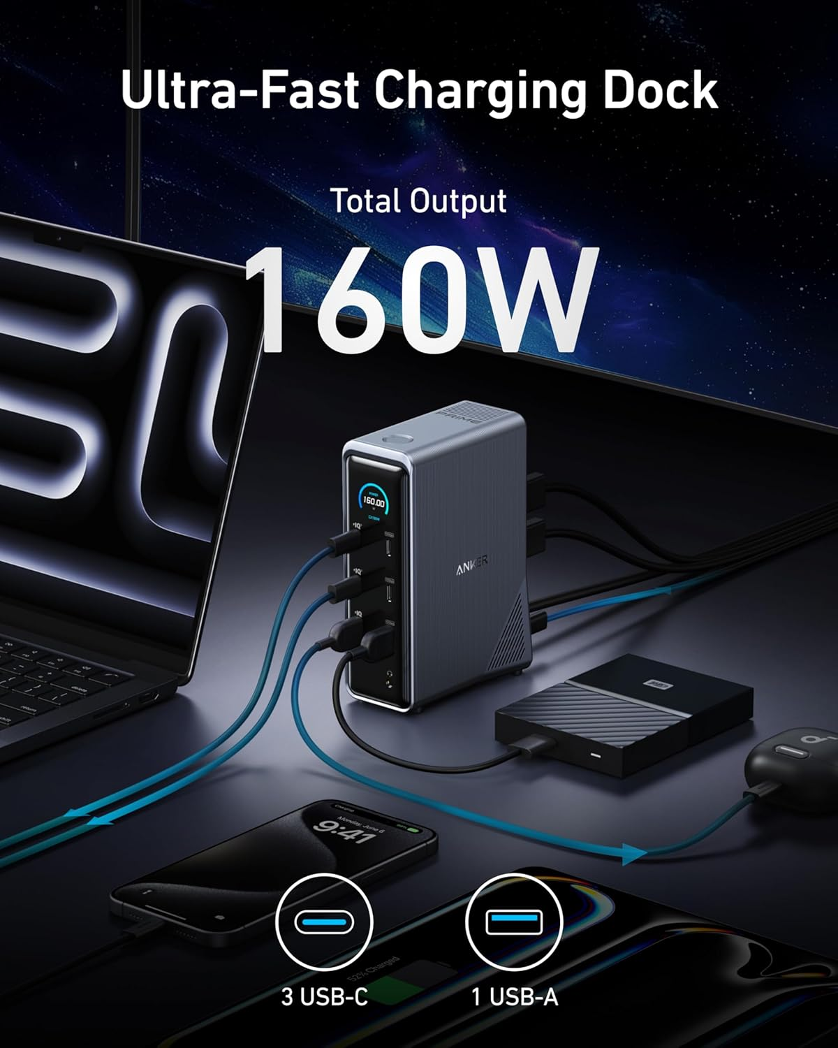 Anker Prime Charging Docking Station (14in1 Dual Display 160W)