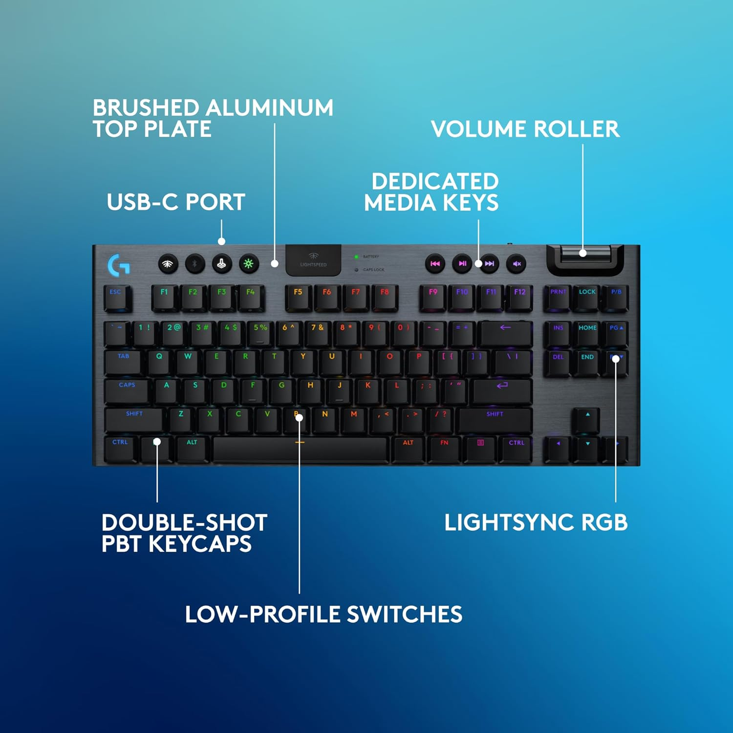 Logitech G915 X LIGHTSPEED TKL Wireless Gaming Keyboard – White/Black