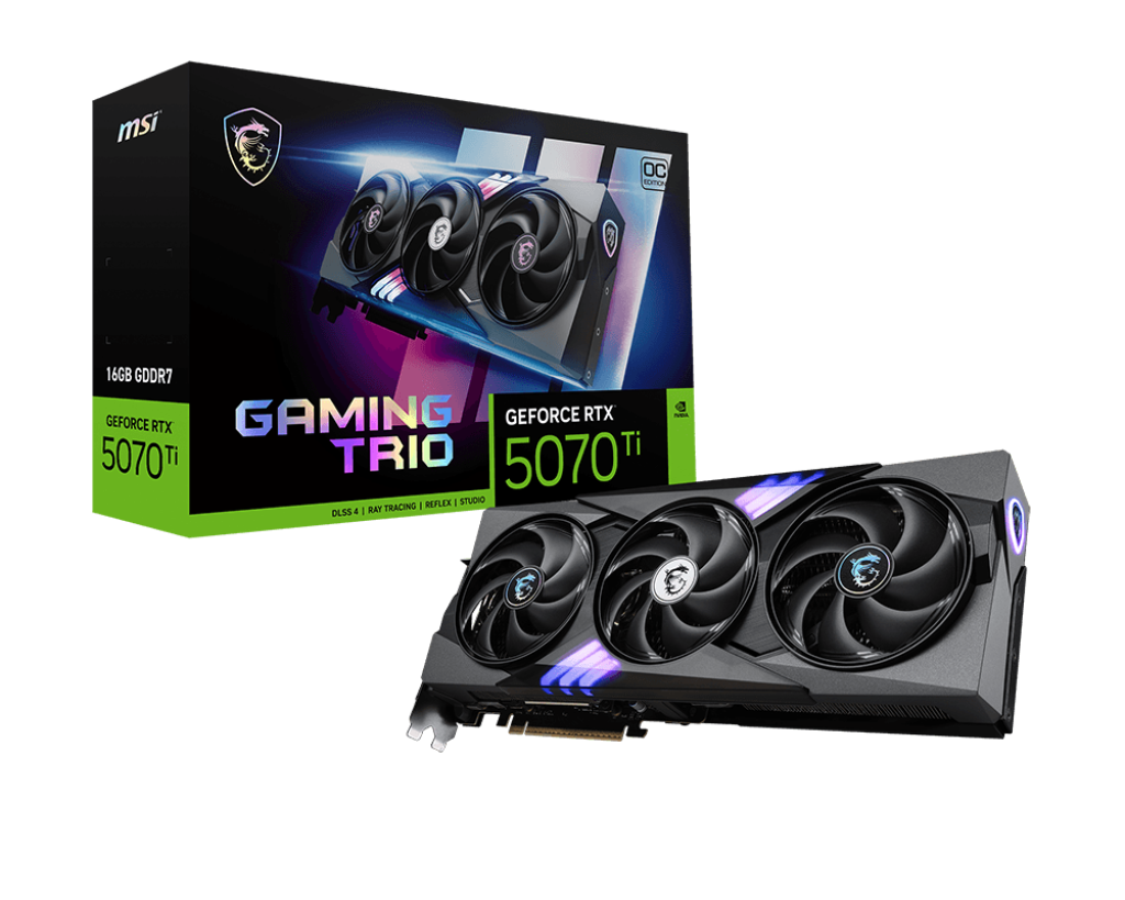 MSI Gaming RTX 5070 Ti 16G Gaming Trio OC 16GB GDDR7 - Black