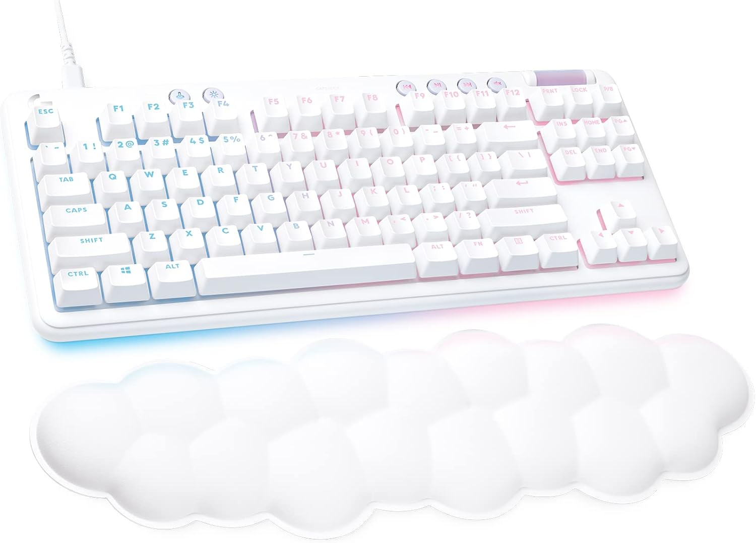 Logitech G713 TKL Wired Mechanical Keyboard LIGHTSYNC RGB Lighting Linear Switches (GX Red) - White Mist