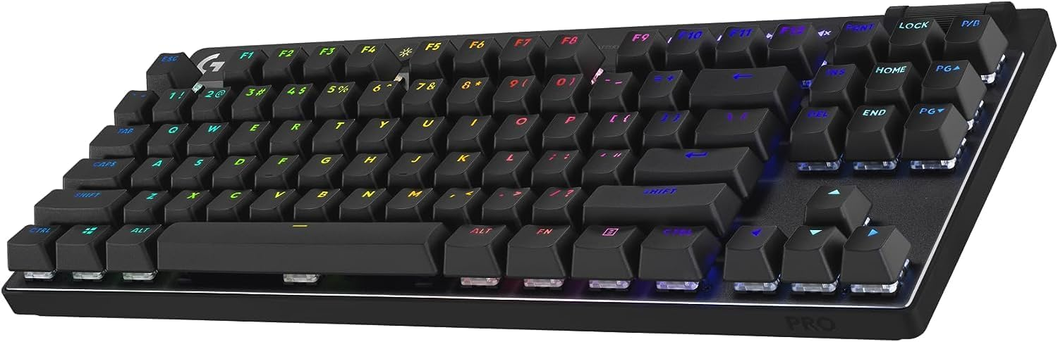Logitech G PRO X 60 LIGHTSPEED Wireless Ultra Compact TKL 60% Mechanical LIGHTSYNC RGB Dual-Shot PBT Keycaps GX Optical Tactile Switches - Black