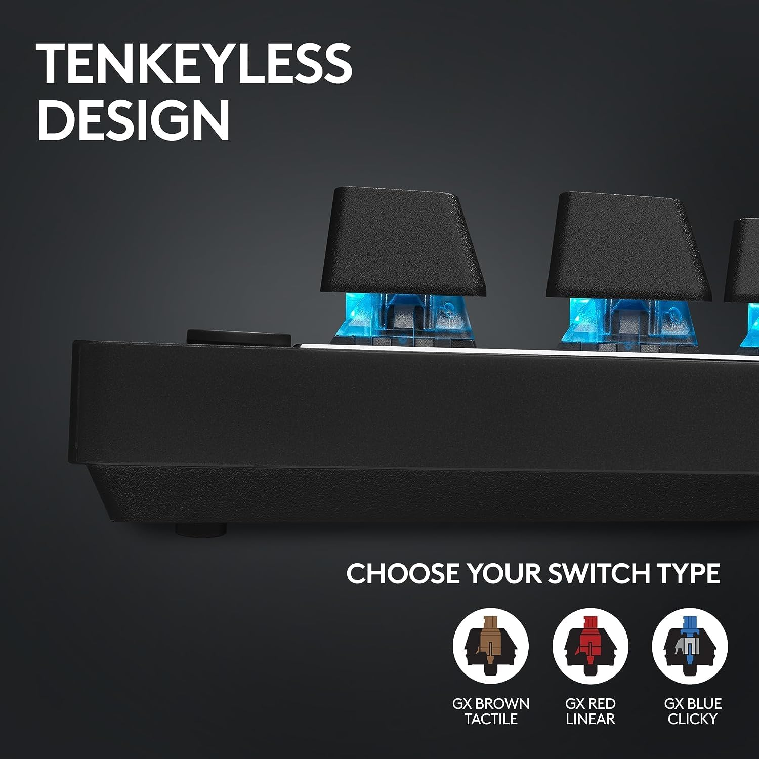 Logitech G PRO X 60 LIGHTSPEED Wireless Ultra Compact TKL 60% Mechanical LIGHTSYNC RGB Dual-Shot PBT Keycaps GX Optical Tactile Switches - Black