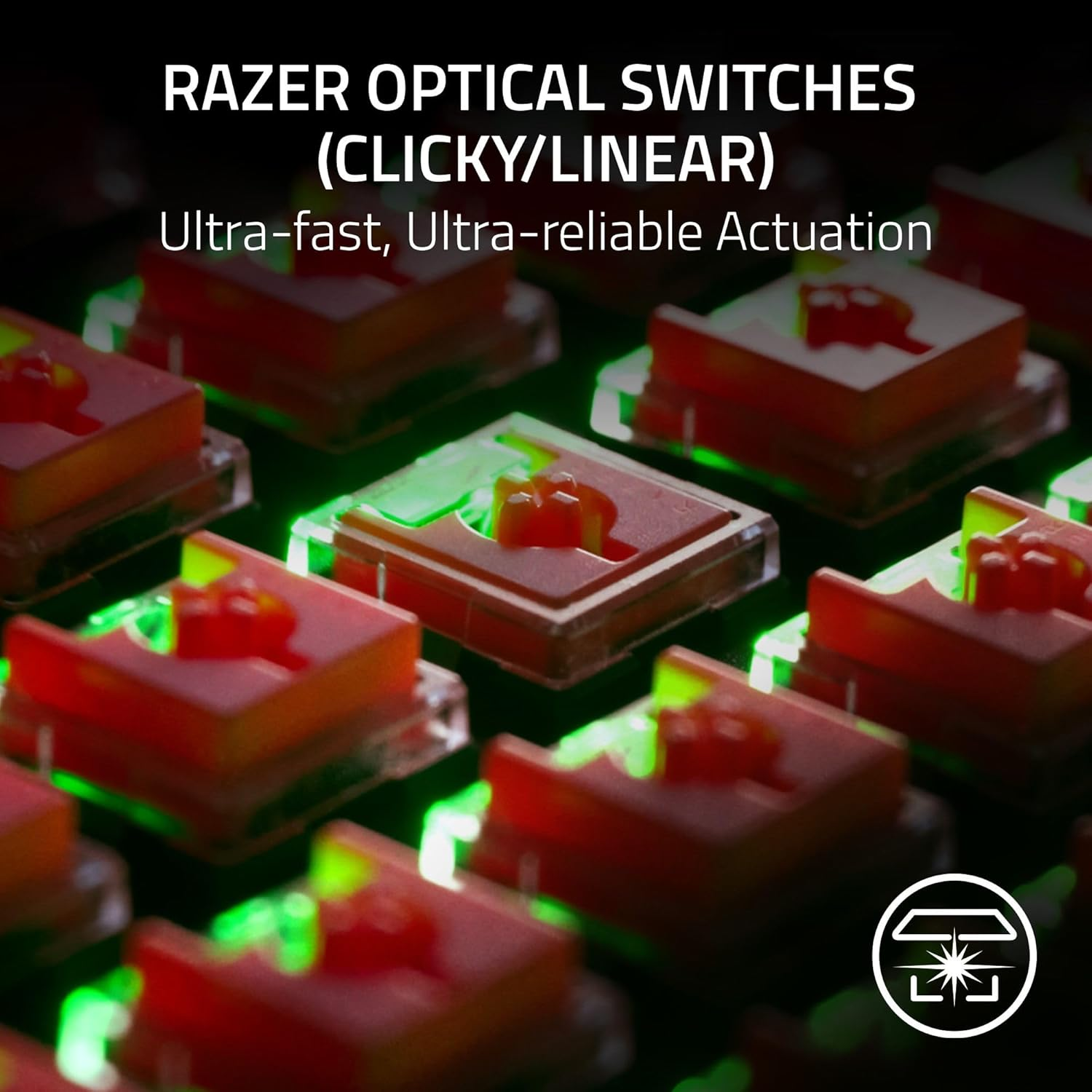 Razer DeathStalker V2 Pro TKL Wireless & Bluetooth Low-Profile Optical Switches HyperSpeed 50 Hr Ultra-Durable Coated Keycaps - Linear Red