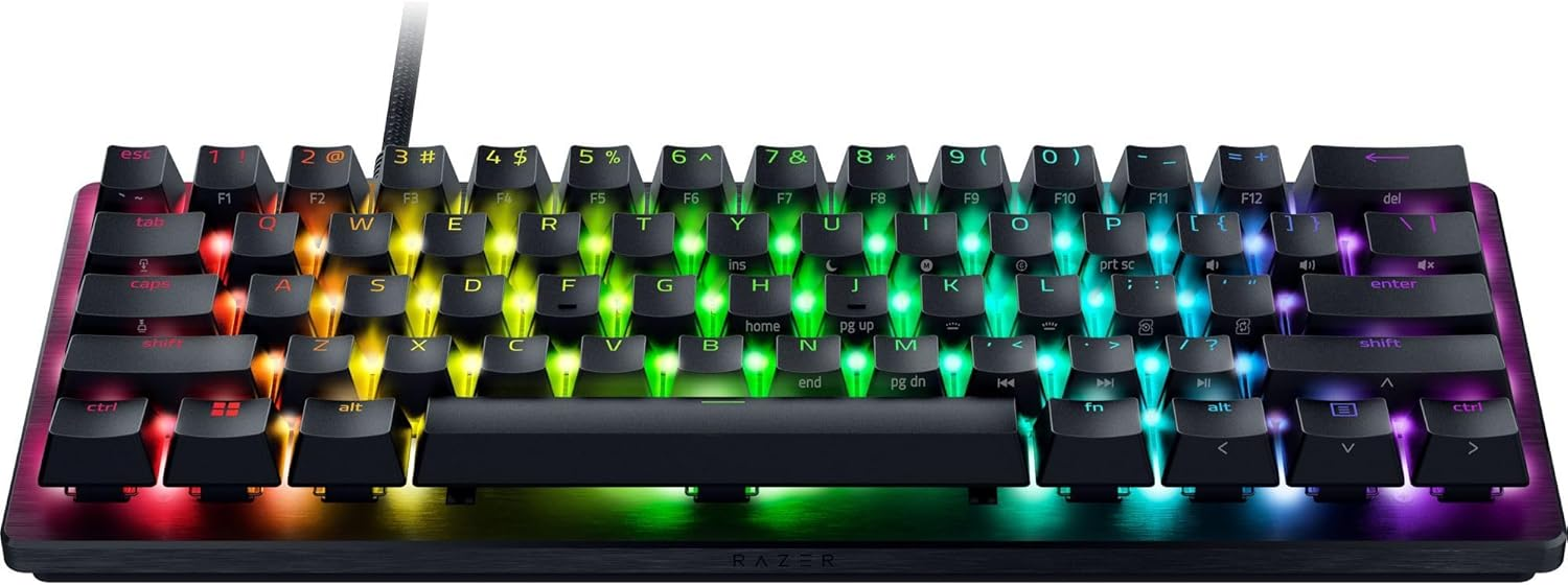 Razer Huntsman V3 Pro Mini 60% Esports Analog Optical Switches Rapid Trigger & Adjustable Actuation Onboard Adjustments Dual-Purpose Mod Keys PBT Keycaps - Black