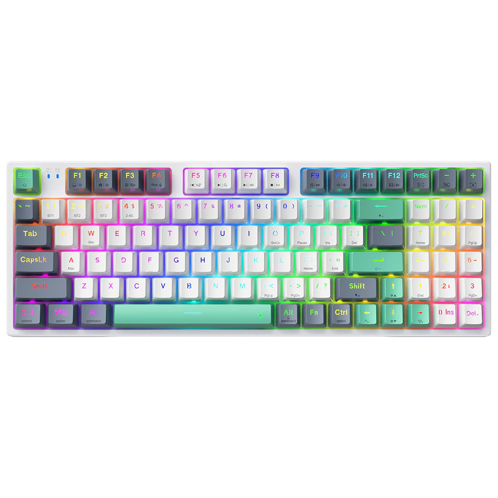 Machenike K500 Pro-B94 Mechanical Keyboard – 94-Key Grey Brown (Tactile) Switches Hot-Swappable Gasket Mount Wireless/Wired