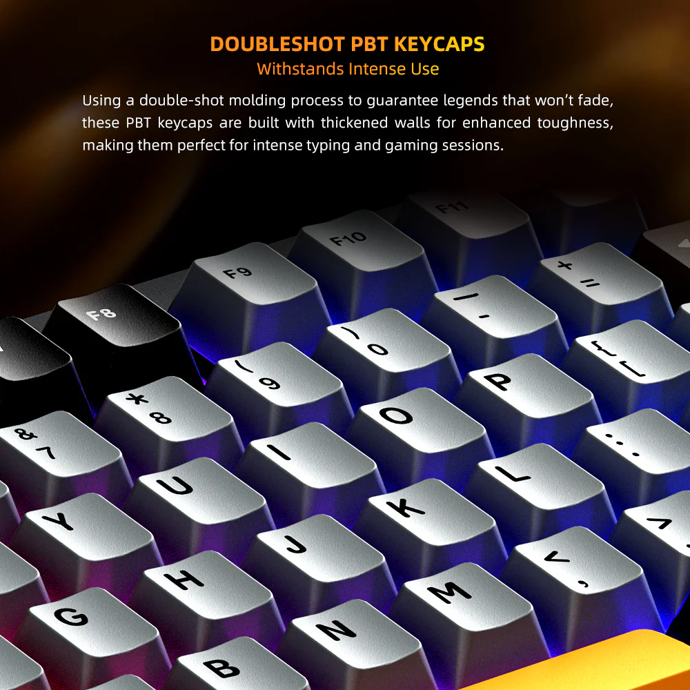 Machenike K600-B82W Mechanical Keyboard – 82-Key Black Gateron Brown Switches Hot-Swappable Volume Knob Wireless/Wired