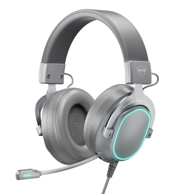 Machenike GX30 E-SPORTS Professional Wired Gaming Headset – 7.1 Surround Sound LED Lighting USB Connection Gray