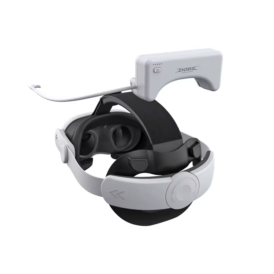 DOBE TY-3878 VR Headset Battery & Adjustable Headband for Meta Quest 3/3S – Power with Multi-Security Protection