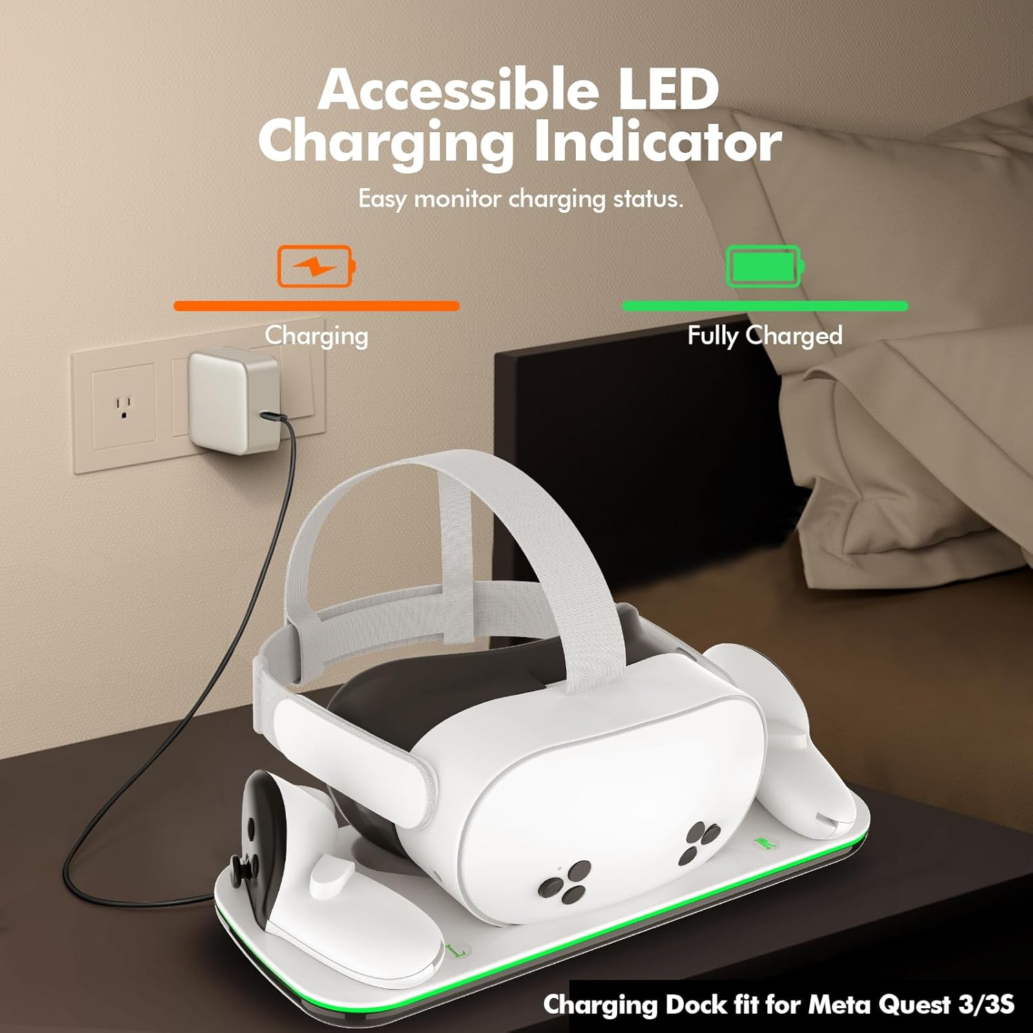 Dobe TY-3868 Charging Dock Compatible with Meta Oculus Quest 3/3S