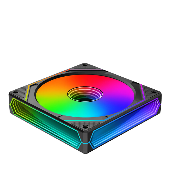 FAN OEM PRISM 6 PRO 120mm ARGB Cooling Fan – 5V 3-Pin 4-Pin PWM Quiet Operation 45.2CFM Airflow 600–1500RPM - Black