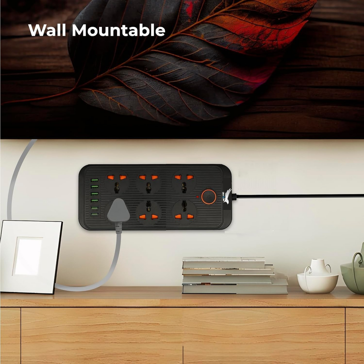 Draxon Multi Plug Extension Cord Socket 6 Way Electrical Outlet Extend ...