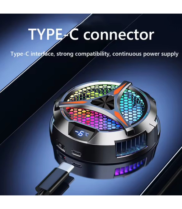 Magnetic Universal Tablet Cooler with Temperature Display for iPad Cooling Fan RGB Lighting 18W for IPad/Surface Pro/Samsung Tab