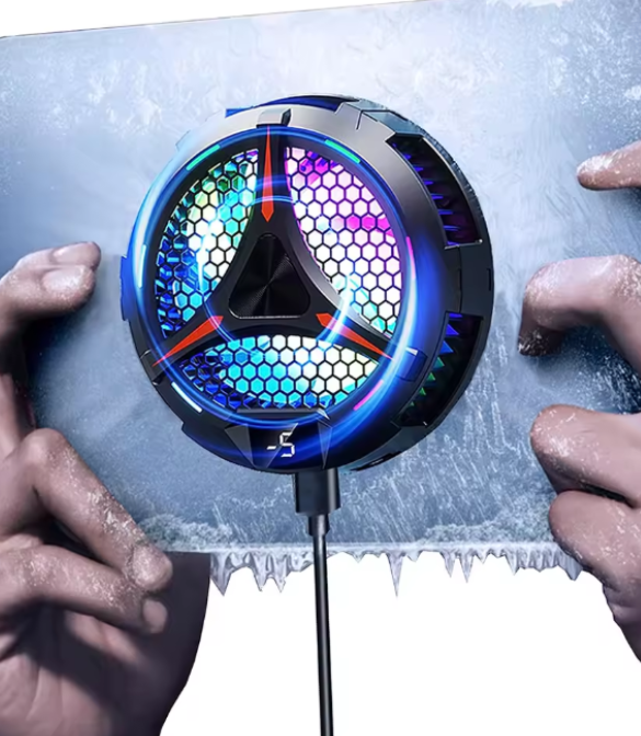 Magnetic Universal Tablet Cooler with Temperature Display for iPad Cooling Fan RGB Lighting 18W for IPad/Surface Pro/Samsung Tab