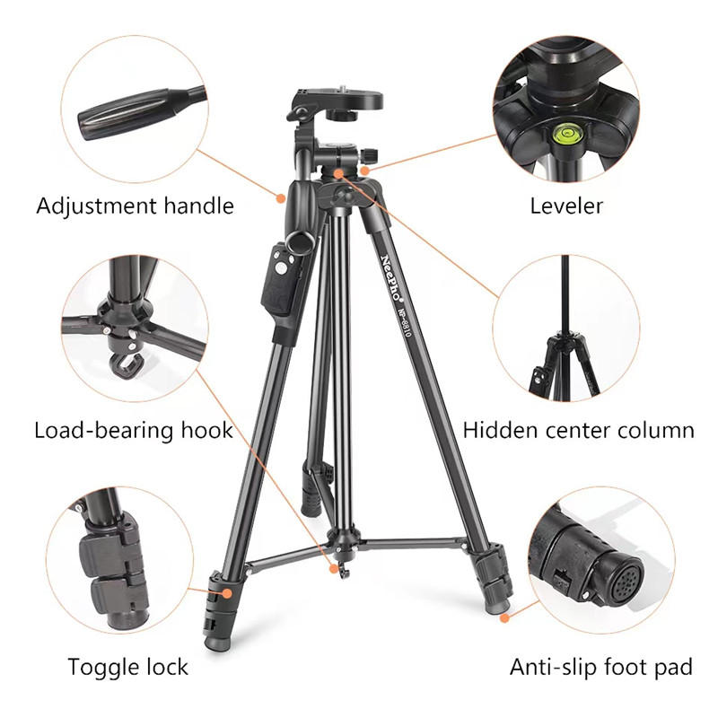 Neepho 8810 Professional High Quality DSLR Camera Tripod Stand Photography Photo Video Aluminum Camera Tripod