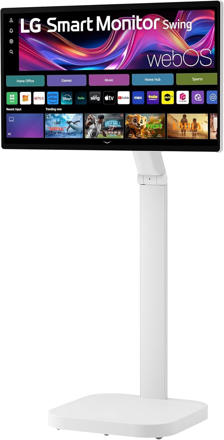 LG Swing 32U889SA – 31.5” 4K UHD IPS Touch Monitor with Adjustable Stand & Smart Features White- Swing Monitor