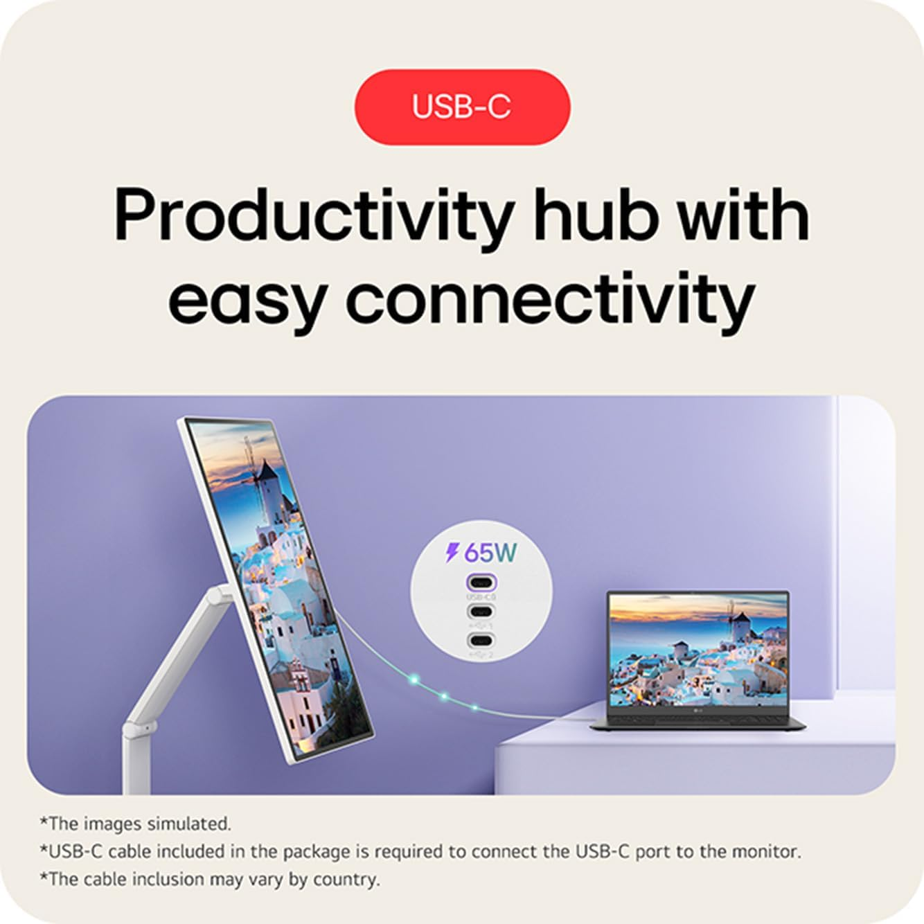 LG Swing 32U889SA – 31.5” 4K UHD IPS Touch Monitor with Adjustable Stand & Smart Features White- Swing Monitor
