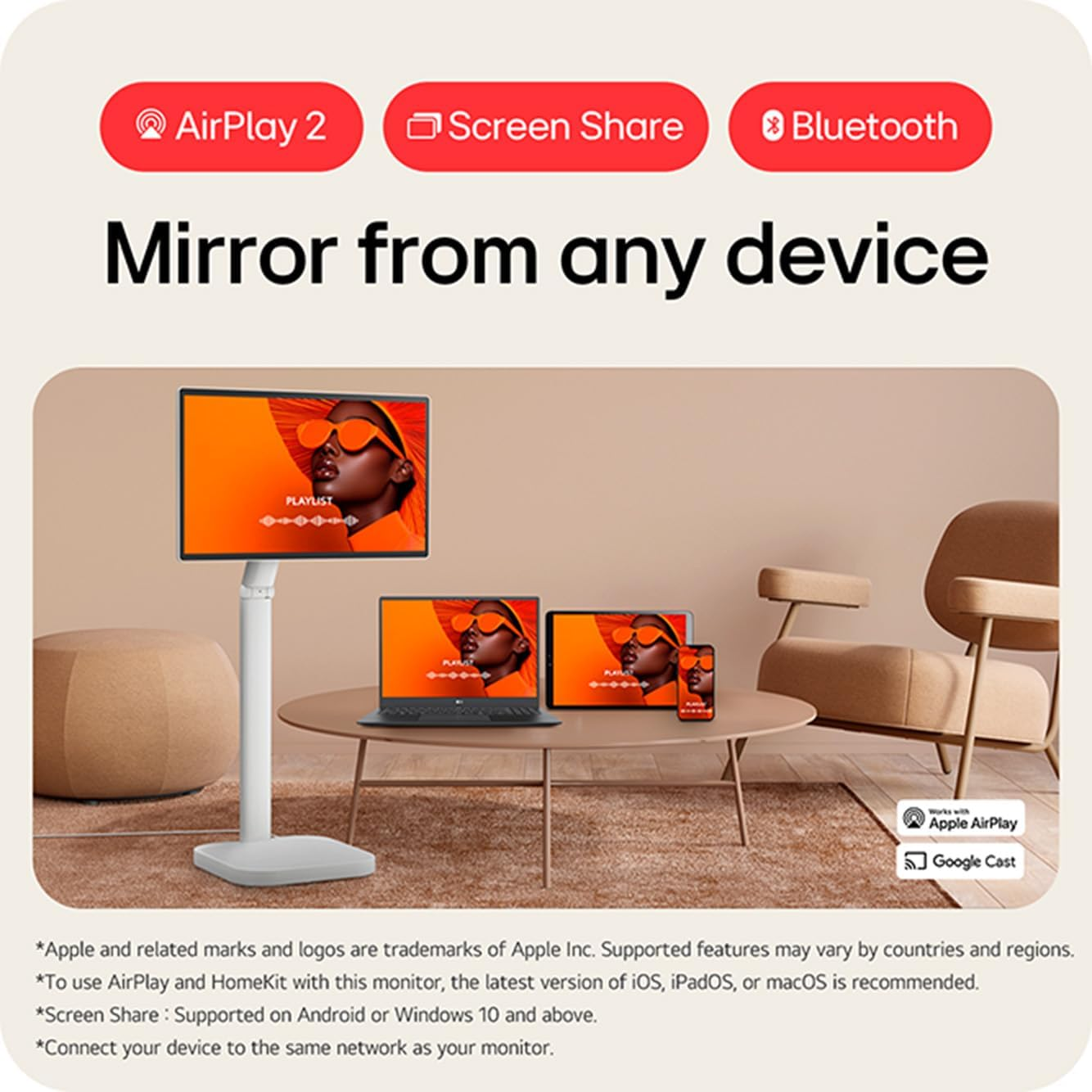 LG Swing 32U889SA – 31.5” 4K UHD IPS Touch Monitor with Adjustable Stand & Smart Features White- Swing Monitor