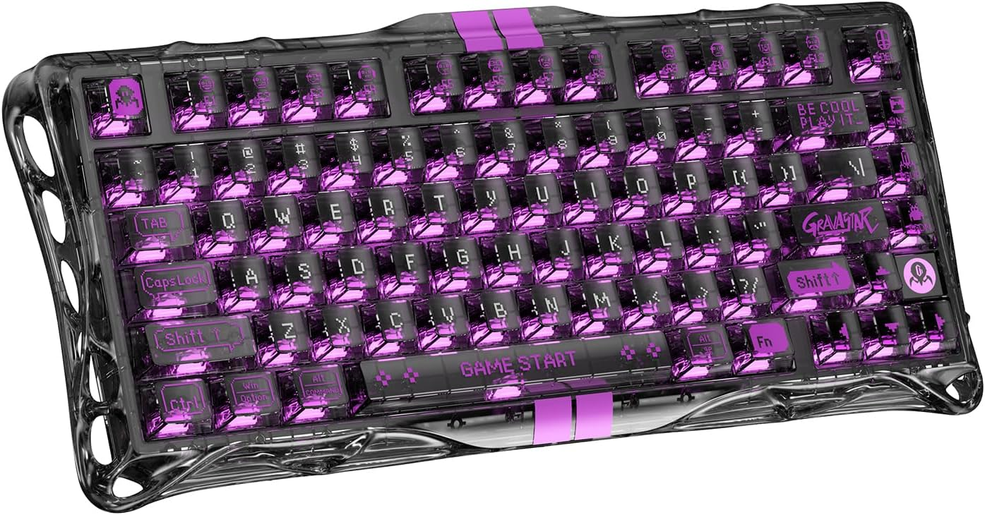 GravaStar Mercury V75 Lite 75% Hall Effect Magnetic switch Gaming Keyboard - Transparent Black
