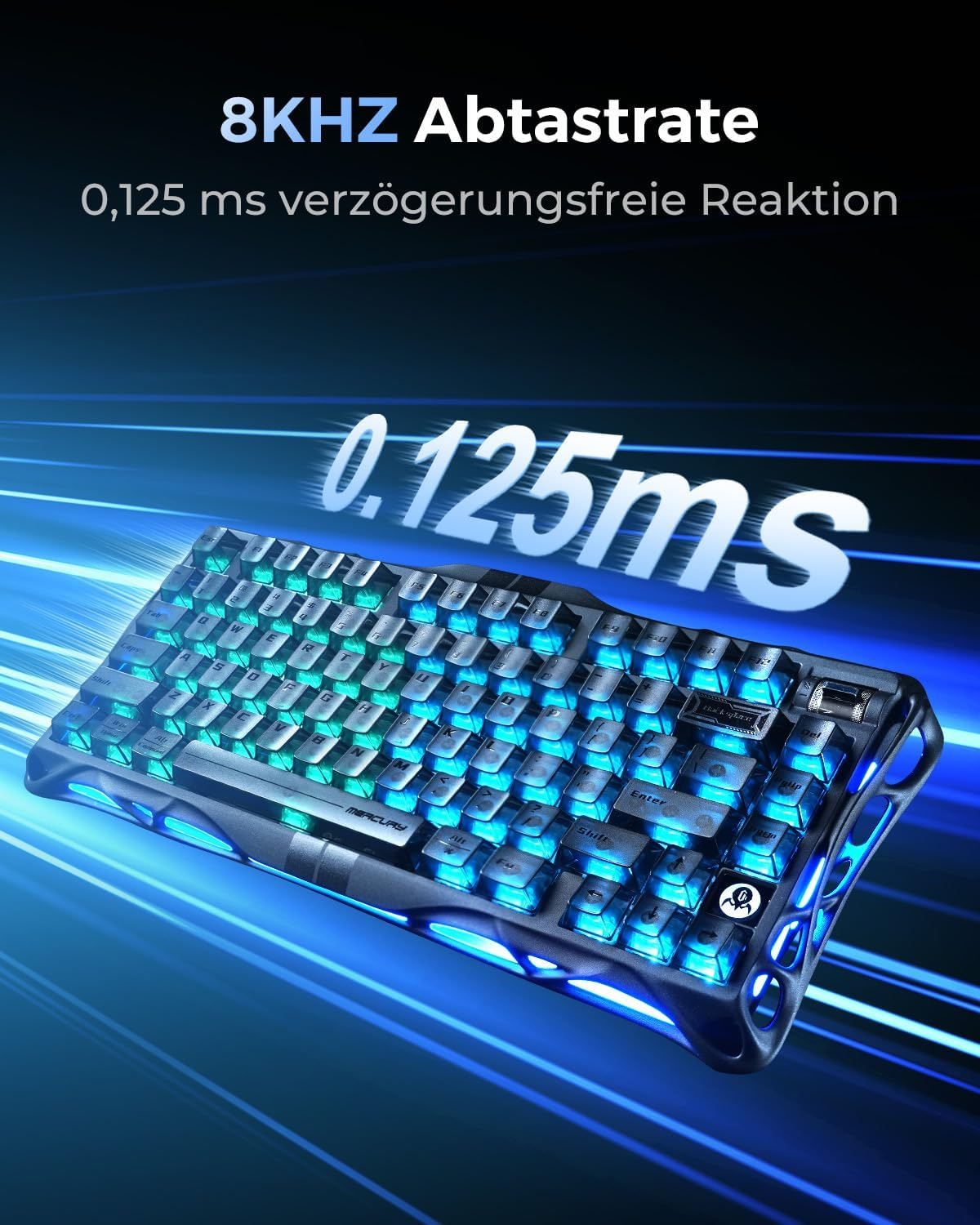 GravaStar Mercury V75 75% Hall Effect Magnetic switch Gaming Keyboard - Stealth Black