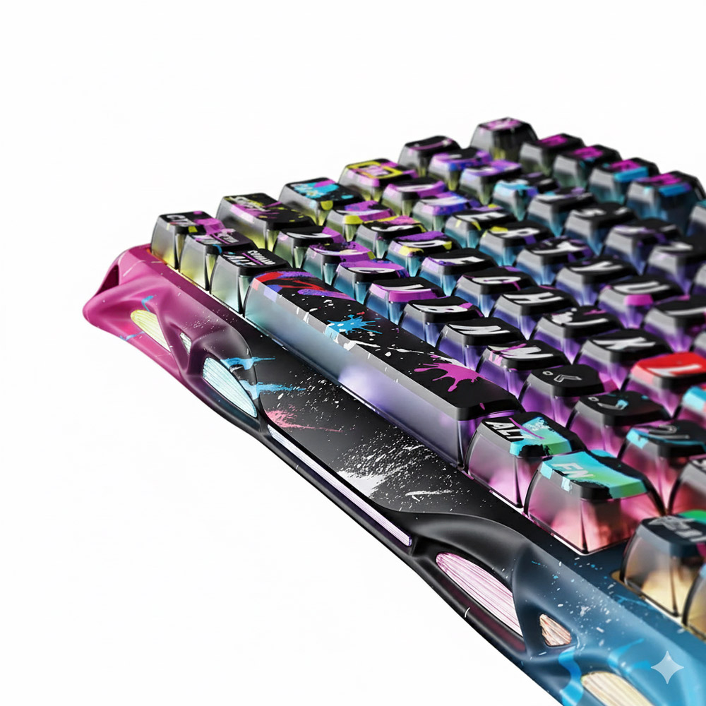 GravaStar Mercury V75 Pro 75% Hall Effect Magnetic switch Gaming Keyboard - Neon Graffiti