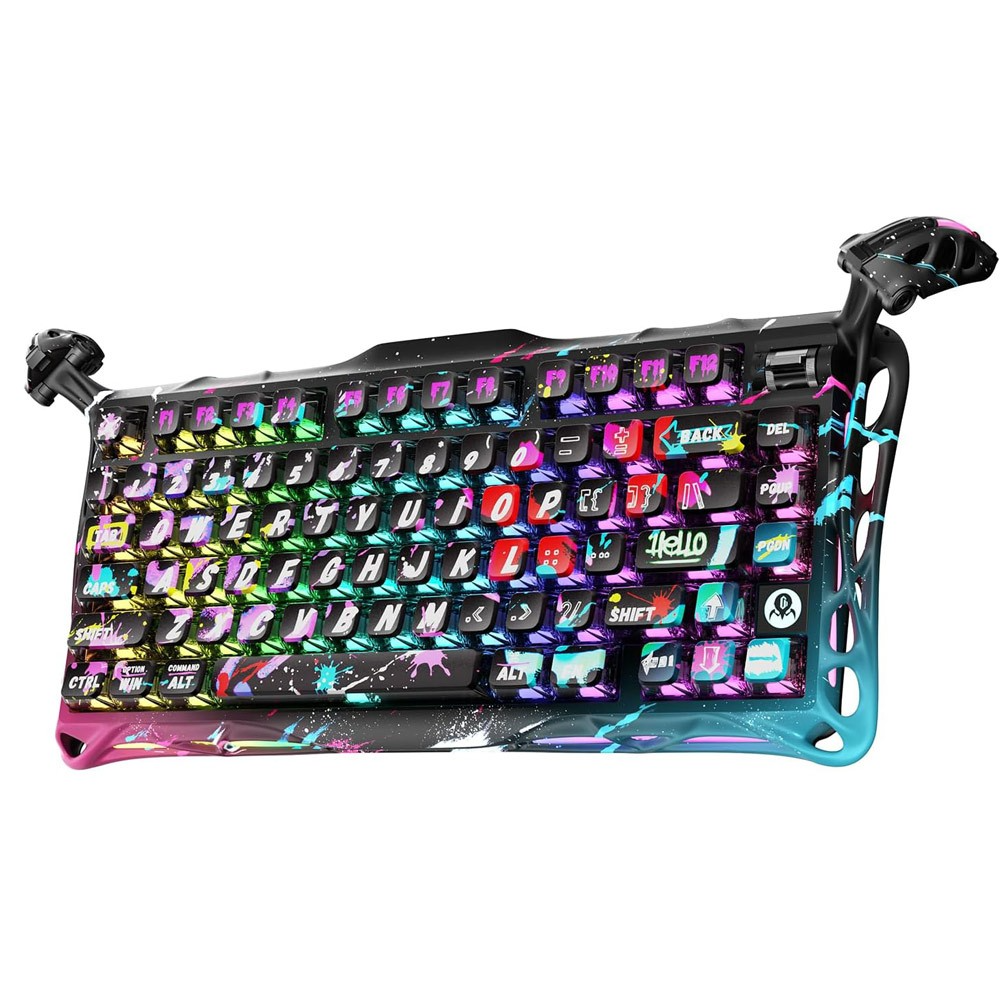 GravaStar Mercury V75 Pro 75% Hall Effect Magnetic switch Gaming Keyboard - Neon Graffiti