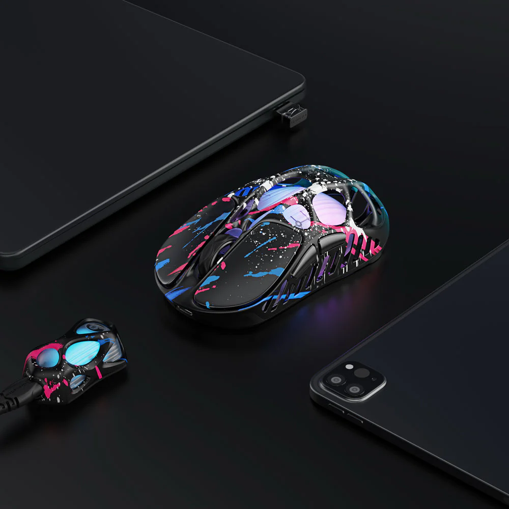 GravaStar Mercury X Pro Wireless Gaming Mouse With 8K Dongle Special Edition-Neon Graffiti