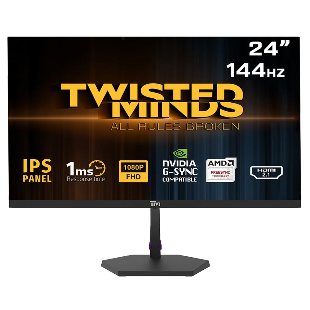 Twisted Minds ECO SERIES 24” FHD 144Hz 1ms HDMI 2.1 and DP 1.4 IPS Gaming Monitor