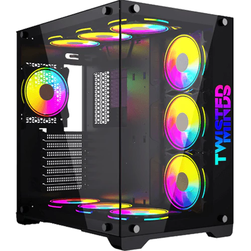 Twisted Minds Bullet-07 Mid Tower Gaming Case ( 7 ARGB Fans included ) - Black