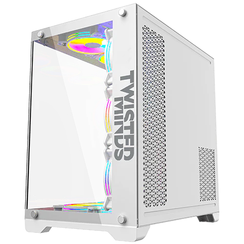 Twisted Minds Bullet-07 Mid Tower Gaming Case ( 7 ARGB Fans included ) - White