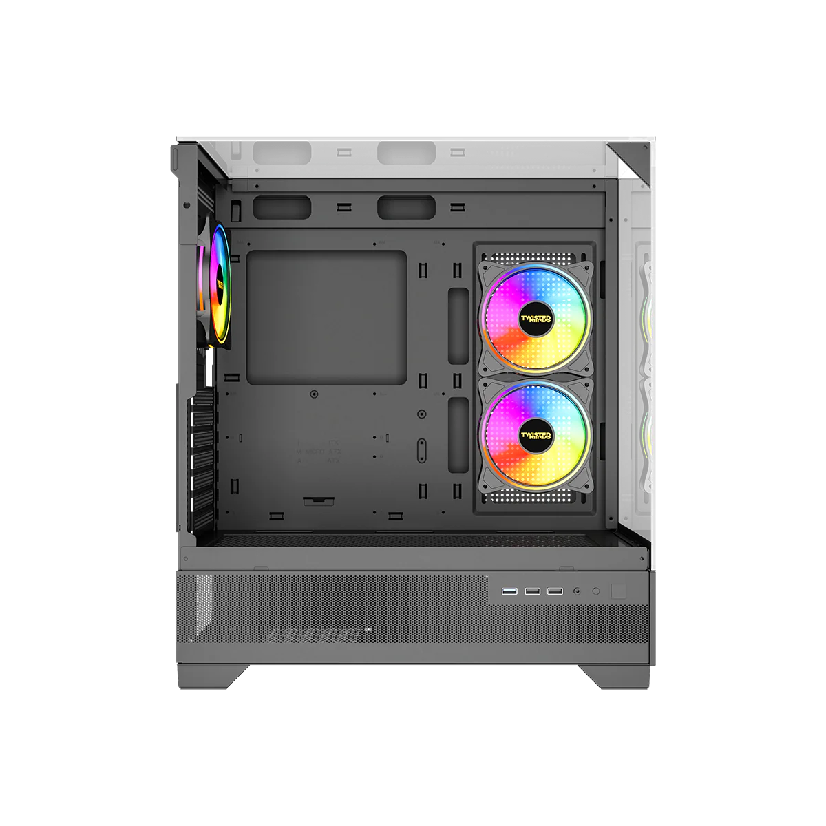 Twisted Minds DarkPulse Tempered Glass Mid Tower Gaming Case (3 ARGB Fans Included) - Black