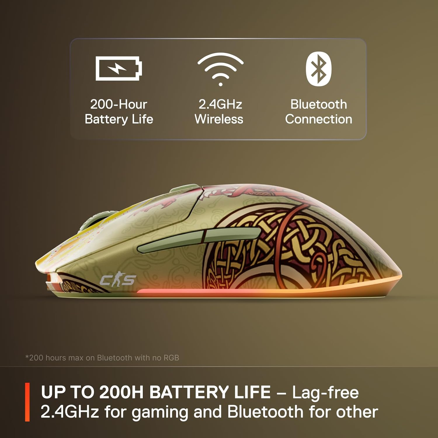 SteelSeries CS2 Dragon Lore Wireless Gaming Mouse