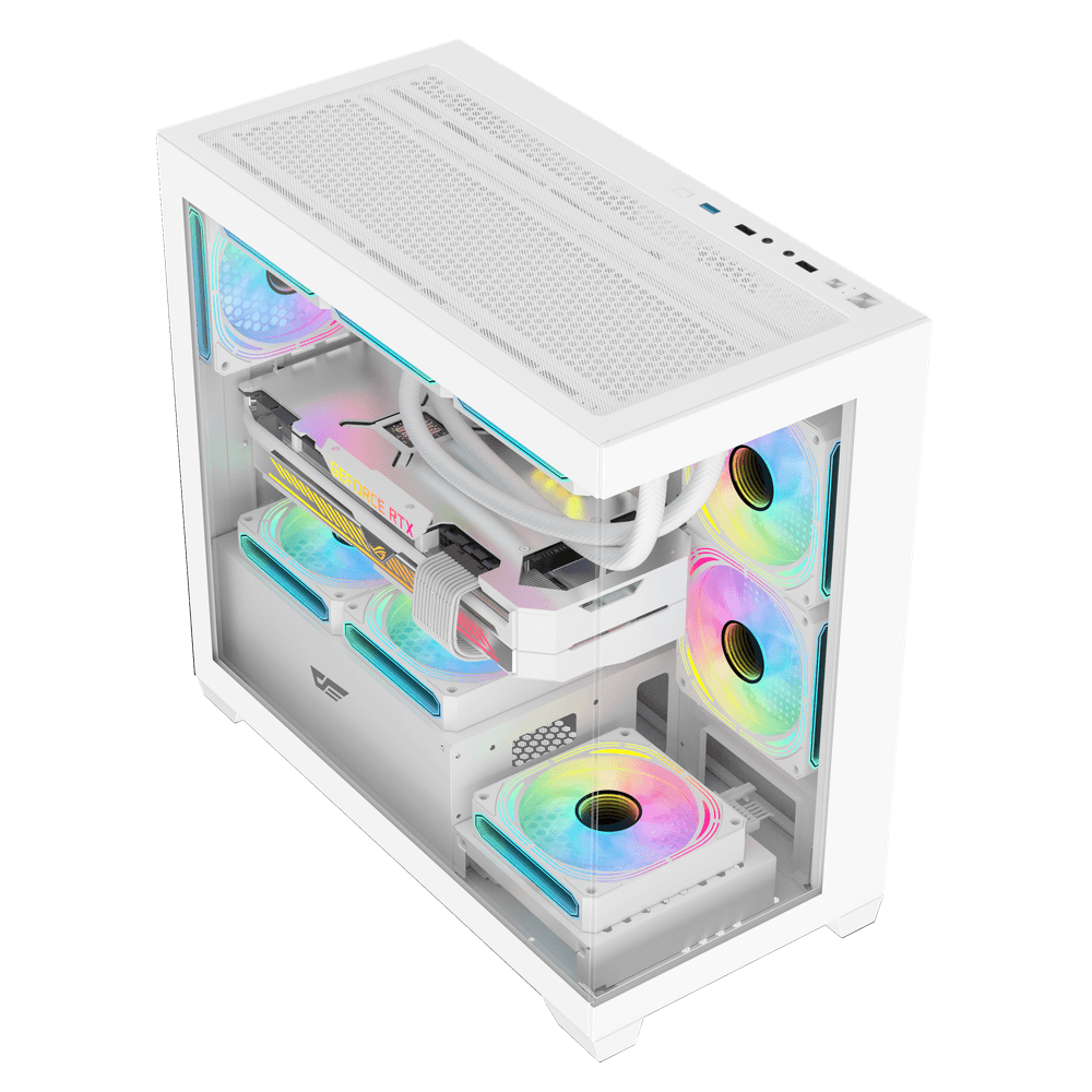 Darkflash DS900M6FW M-ATX PC Case - White