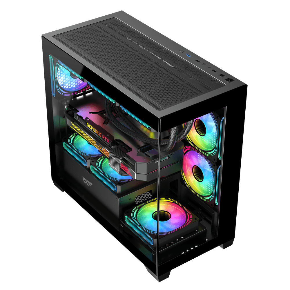 Darkflash DS900M6FW M-ATX PC Case - Black