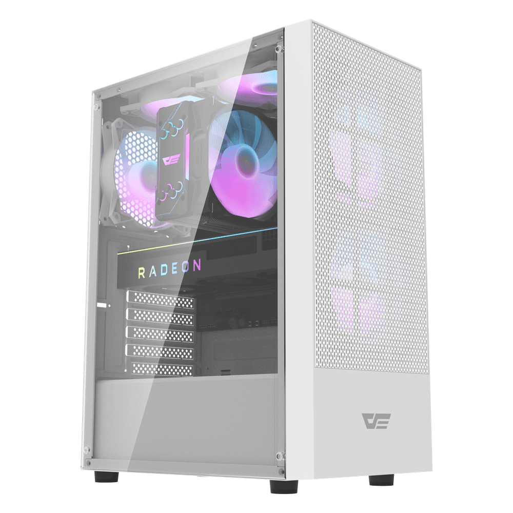 Darkflash A290 ATX with 3 FANS PC Case - White