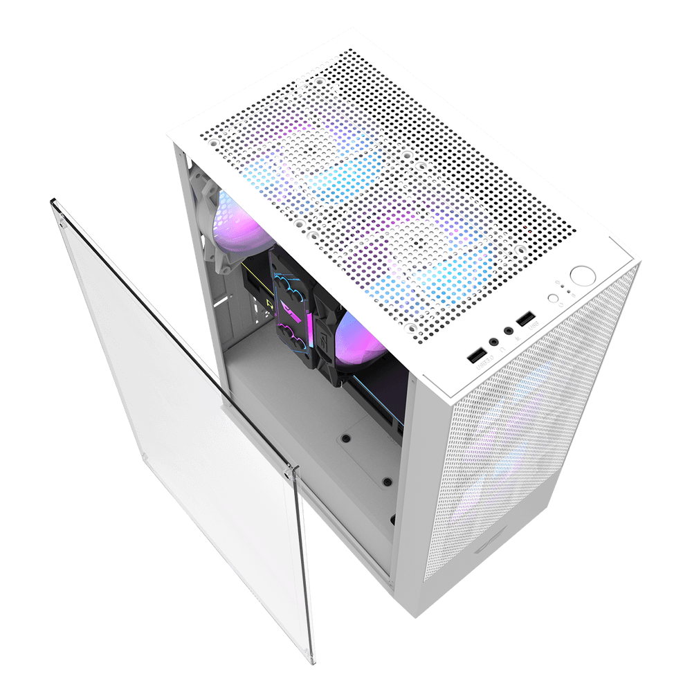 Darkflash A290 ATX with 3 FANS PC Case - White