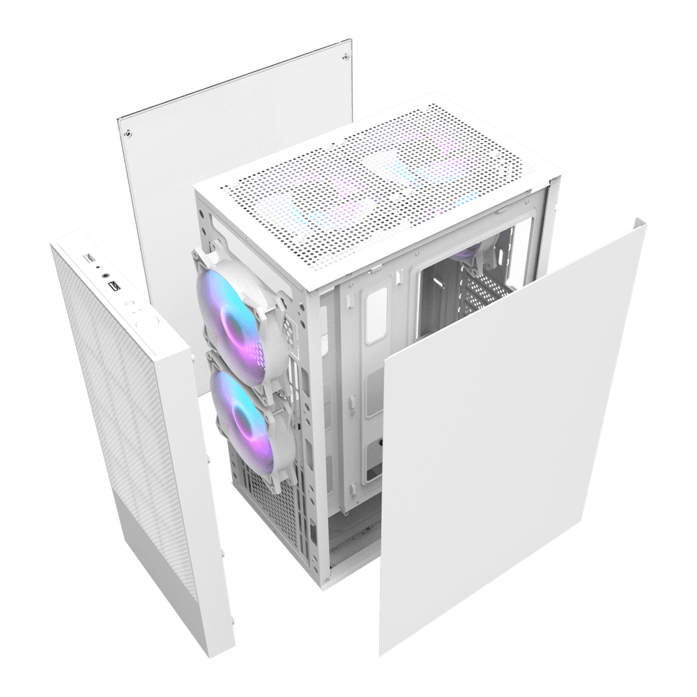 Darkflash A290 ATX with 3 FANS PC Case - White