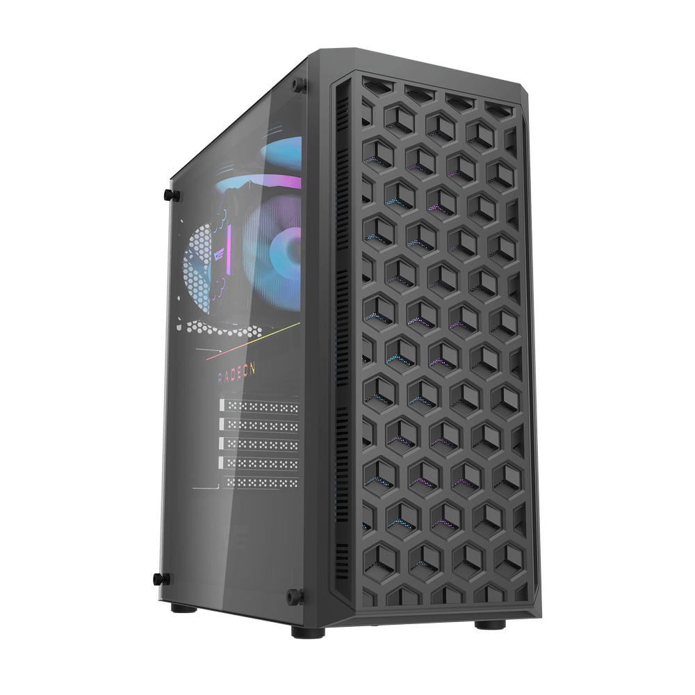 Darkflash DK350 ATX with 4 FANS PC Case - Black