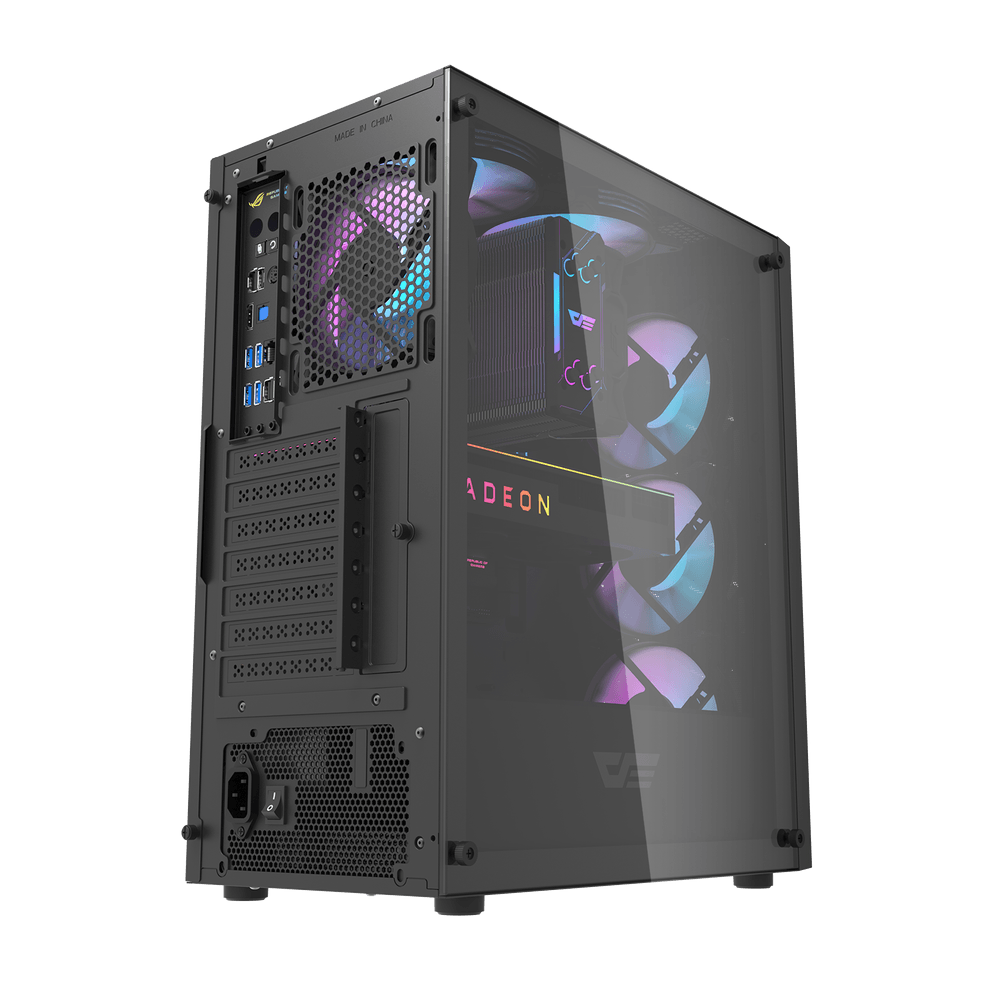 Darkflash DK350 ATX with 4 FANS PC Case - Black