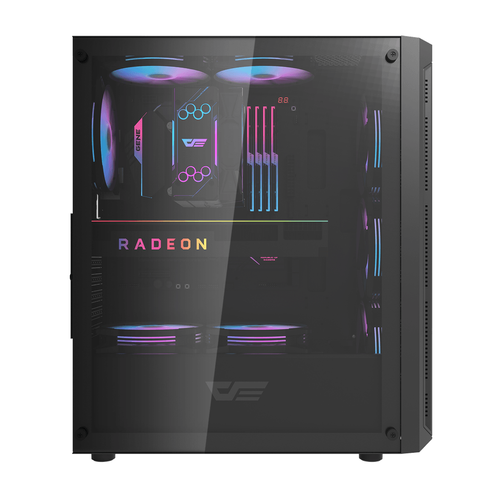 Darkflash DK350 ATX with 4 FANS PC Case - Black
