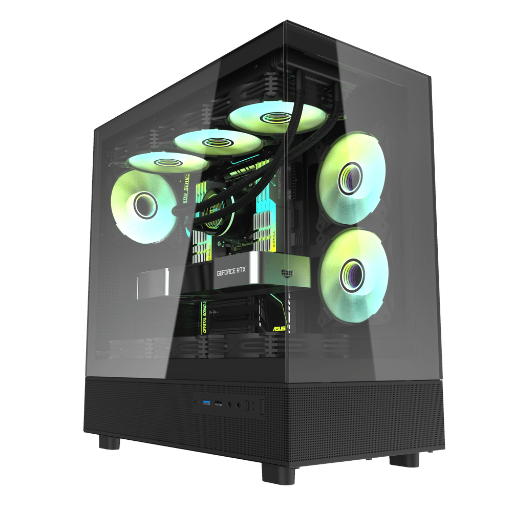 Darkflash DPX90 ATX with 3 FANS PC Case - Black