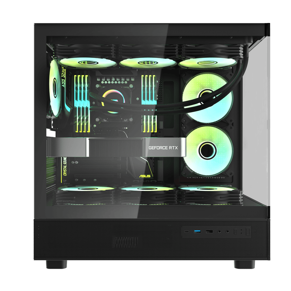 Darkflash DPX90 ATX with 3 FANS PC Case - Black