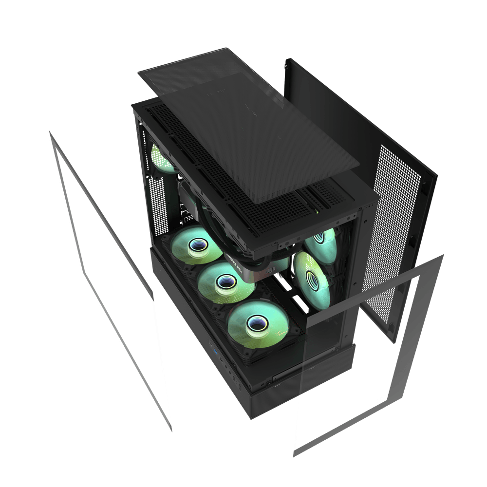 Darkflash DPX90 ATX with 3 FANS PC Case - Black