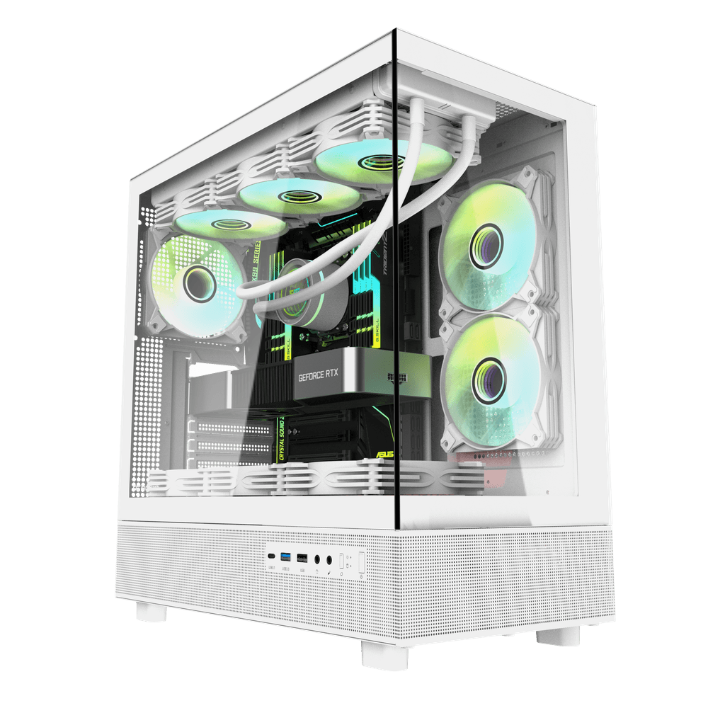 Darkflash DPX90 ATX with 3 FANS PC Case - White