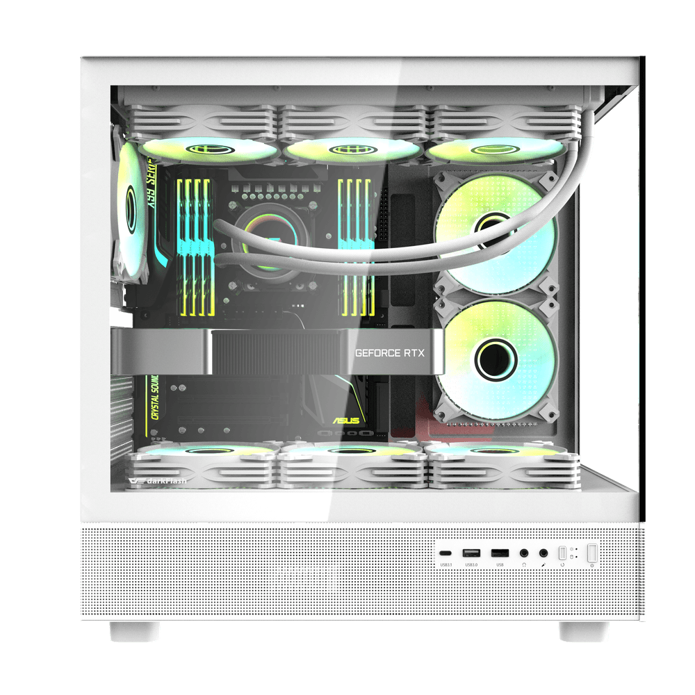 Darkflash DPX90 ATX with 3 FANS PC Case - White