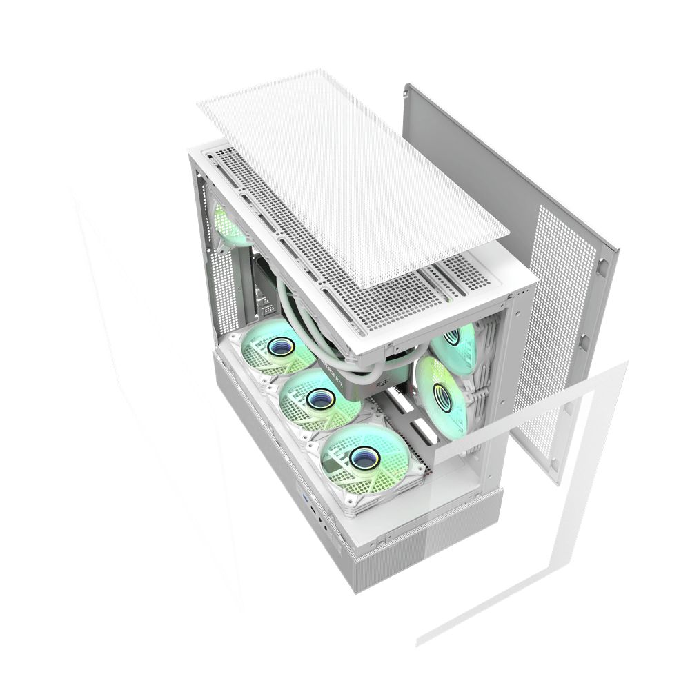Darkflash DPX90 ATX with 3 FANS PC Case - White