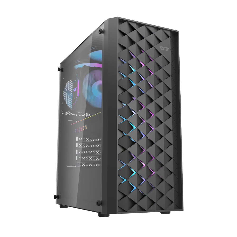Darkflash DK351 ATX with 4 FANS PC Case - Black