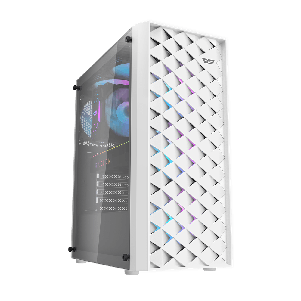 Darkflash DK351 ATX with 4 FANS PC Case - White